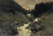 Charles-Francois Daubigny De waterval van de Mahoura, Cauterets. Spain oil painting artist